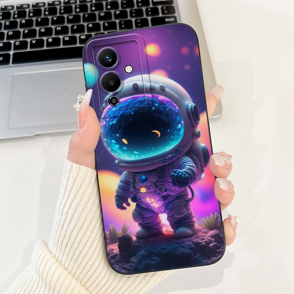 Cartoon Fashion Back Cover For Infinix Note 12 Pro 5G Phone Case Infinix X671B Soft Silicone Dragon Astronaut Black Cat Funda