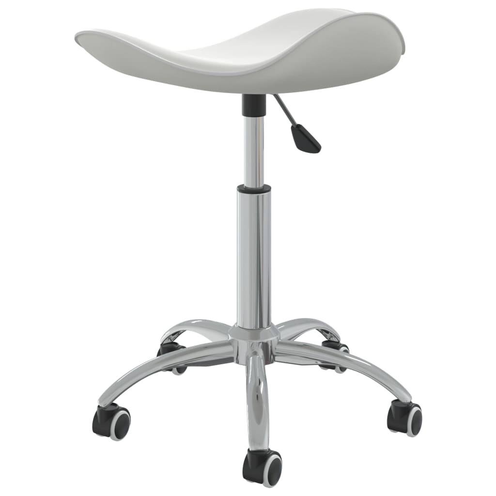 Vidaxl Swivel Dining Chair, White, Upholstered with Faux Leather