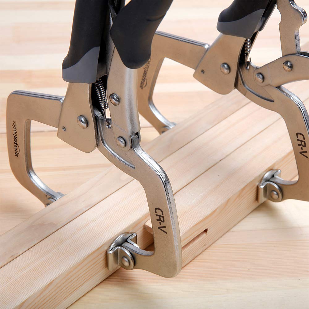 Amazon Basics Metal Clamps, 28cm, Black/Silver, 2-Piece Set