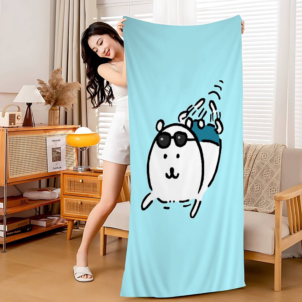 

Cute Cartoon Joke Bear Microfiber Blanket Quick Drying Beach Towels Oversized Printing Super Absorbent Pool Towel Blanket W40*H60(CM)