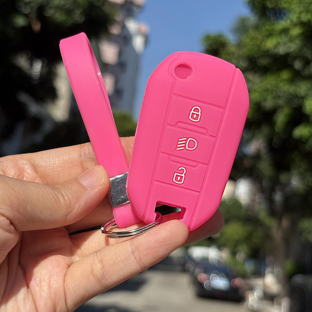 Soft Key Case For Opel Corsa F Grandland X For Citroen C2 C5 C4 Cactus C8 C3 For Peugeot 208 2008 508 408 308 3008 Car Key Caps