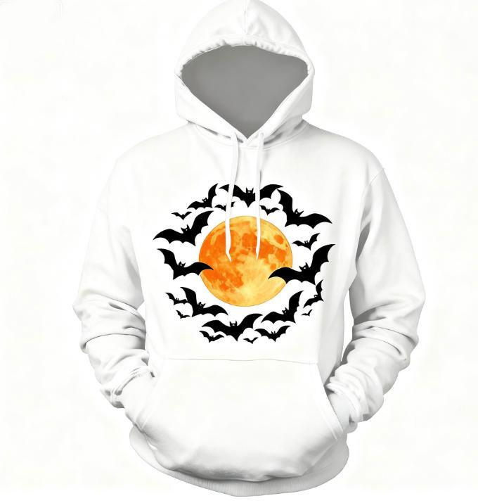 

HalloweenCarnival Party Ghost CarriageVampire Bat PulloverPrintOriginal Design Hoodie Customizable Picture Press Sweatshirt 2025 S