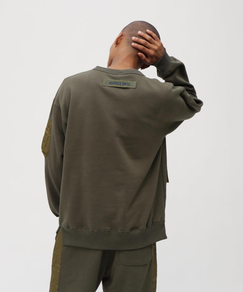 AVIREX TACTICAL CREWNECK SWEAT L 350 Dark Green 783-5932006
