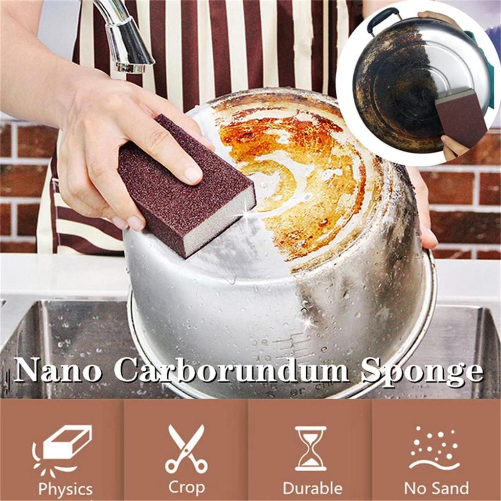 50pcs Spongen Nano Eraser Rust Remover Brush Dish Pot Cleaning Emery Descaling Clean Rub Pots Kitchen Tools Gadgets Accessories