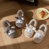 New Sheep Plush Thermal Cotton Slippers Winter Indoor Non-slip Home Thick Bottom Couple Slippers New