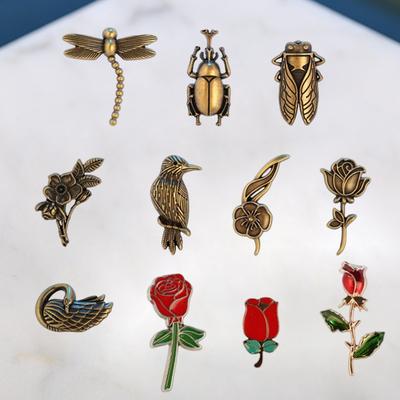 1ks slitinová brož Vintage límec Jehla Oblečení Dekorace Včela/Květina/Pták/Jelen Košile K dispozici více možností