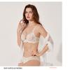Women's French Stye Lace Lingerie Set Minimizing Thin Bra Set Plus Size Sexy Eyelash Lace Underwear Set Push Up Bra and Panties Set