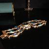 New Fashion Style Vintage Glass Inlaid Heavy Industry Necklace, Bracelet, Jewelry Set, Exquisite and Elegant Women's Accessories