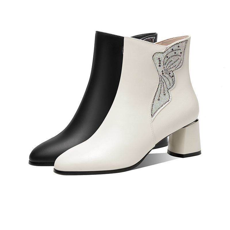 

New Butterfly Water Diamond Plush Boots