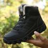910 lace-up non-slip couple snow boots winter velvet warm hiking shoes outdoor high-top cotton shoes