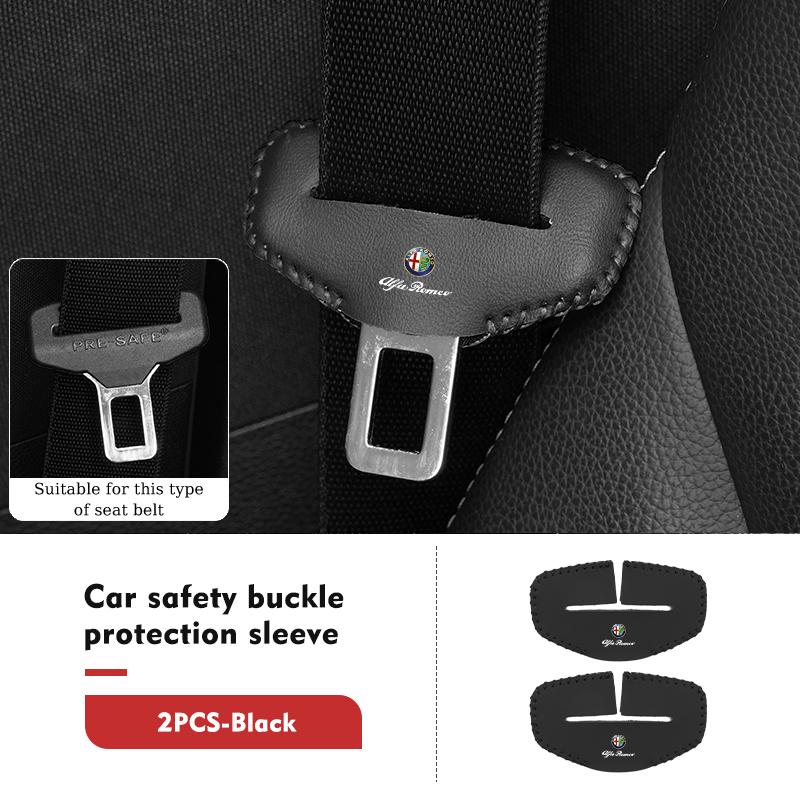 YMSOV1 Car Seatbelt Buckle Cover Protector Cover Anti-scratch Cover For Alfa Romeo Giulietta GT 159 147 156 Mito Brera Giulia Spider F1