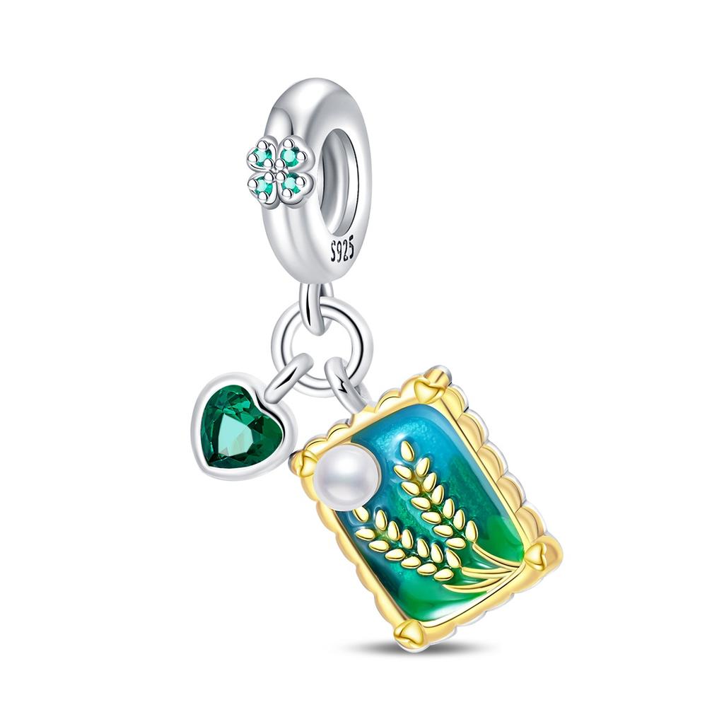 Kupfergrüne Serie Blumenbaum Apfel Anhänger DIY Feine Perlen Passend für Original Charms Armband Damen Schmuck DIY