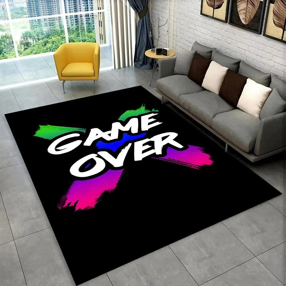 3D Cartoon Game Gamer Gamepad Area Rug Large,Carpet Rug for Living Room Kids Bedroom Sofa Doormat Decor,Child Non-slip Floor Mat