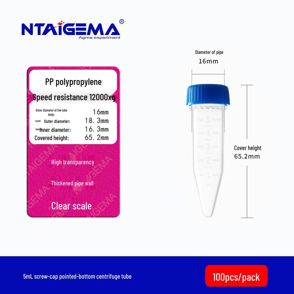 Disposable Plastic Centrifuge Tubes with Graduation Marks: 0.2/1.5/10/15/20/50/100ml