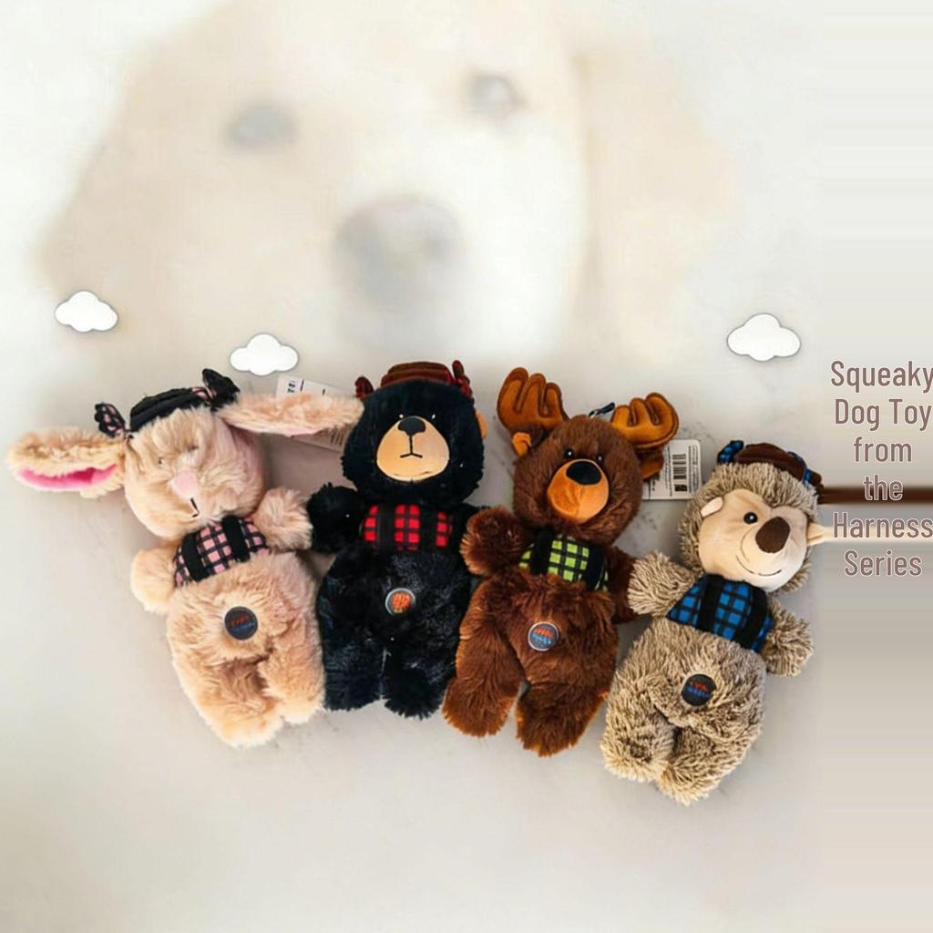 Animal Series Squeaky Teething Toy for Medium-Large Dogs - Teddy & Golden Retriever Design