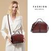 New leather fashion portable small square bag oil wax cowhide large capacity shoulder crossbody Guangzhou women's bag