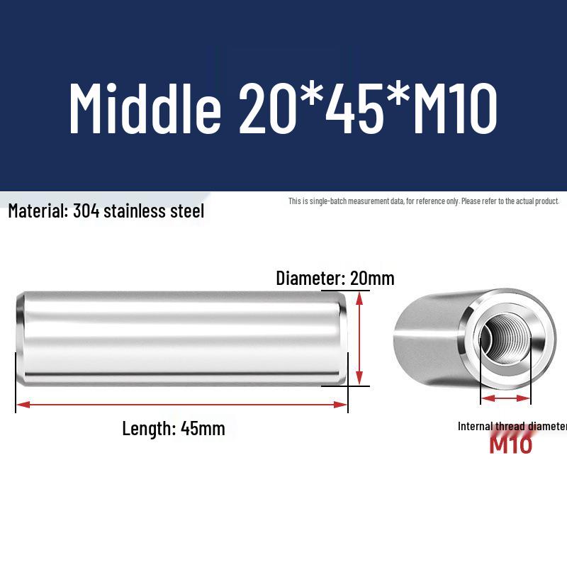 Pin Cilindric din Oțel Inoxidabil 304 cu Filet Interior M4/M6/M8 și Orificiu - Coloană de Suport și Ghidare