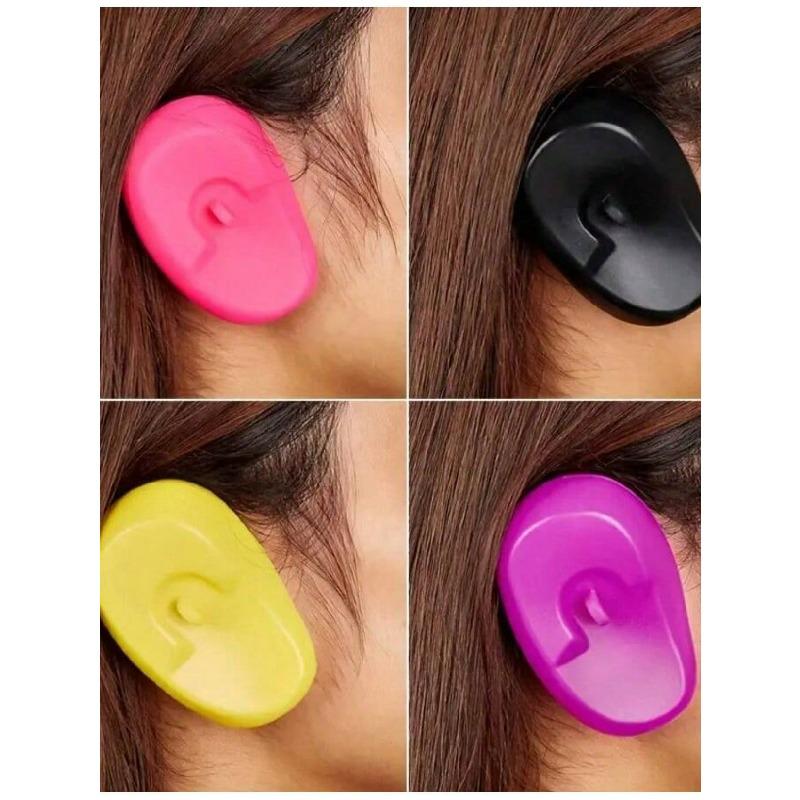 1 Pair Salon Grade Ear Covers Suitable For Dyeing, Showering Silicone Material, Salon Hair Dye Shower Ear Protector, Silicone Hair Dye Ear Covers