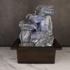 Tabletop Water Fountain | Polyresin Indoor Outdoor Water Fountain with LED Lights | Home Decor, Office, Living Room