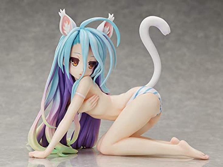 Kein Spiel, kein Leben, B-Stil, White Cat Ver. Fertige, bemalte PVC-Figur im Maßstab 1:14