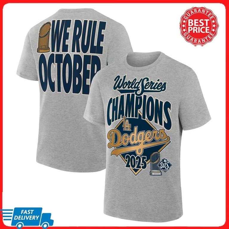 [] Мы Правим Октябрь Dodgers Чемпионы Мировой Серии 2025 Футболка Унисекс Футболка XXXXL