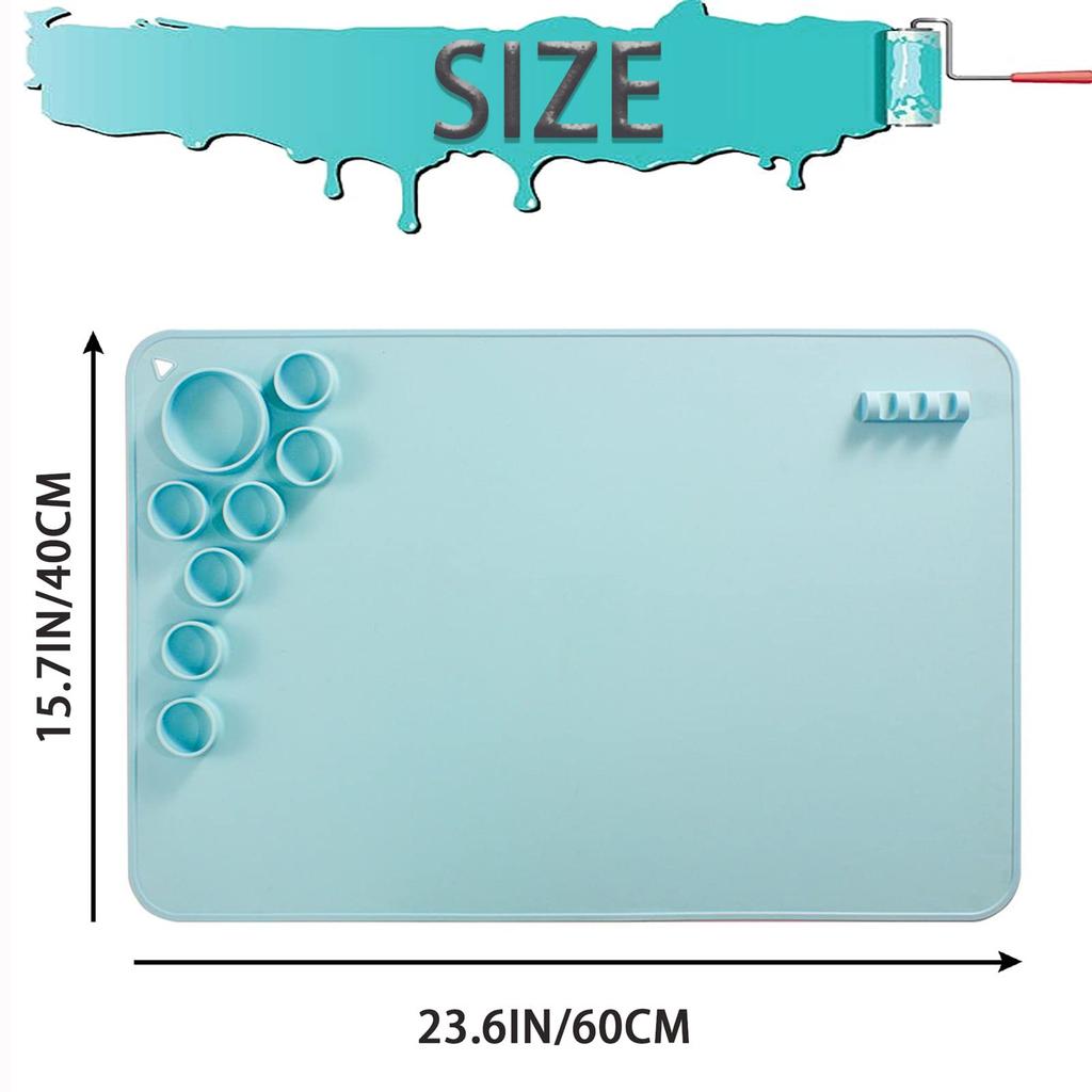 40x60cm Silicone Painting Mat For Kids Non-Stick Craft Mat Ink Blending Watercoloring Stamping Crafting Tool Water Media Mat