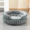 New Detachable Round Pet Bed Thick Warm Waterproof Dog Cat Nest All Season Small Medium Dog House with Removable Cushion