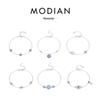 Modian S925 Sterling Silver Devil's Eye Diamond Bracelet for Women - Light Luxury European American Style.