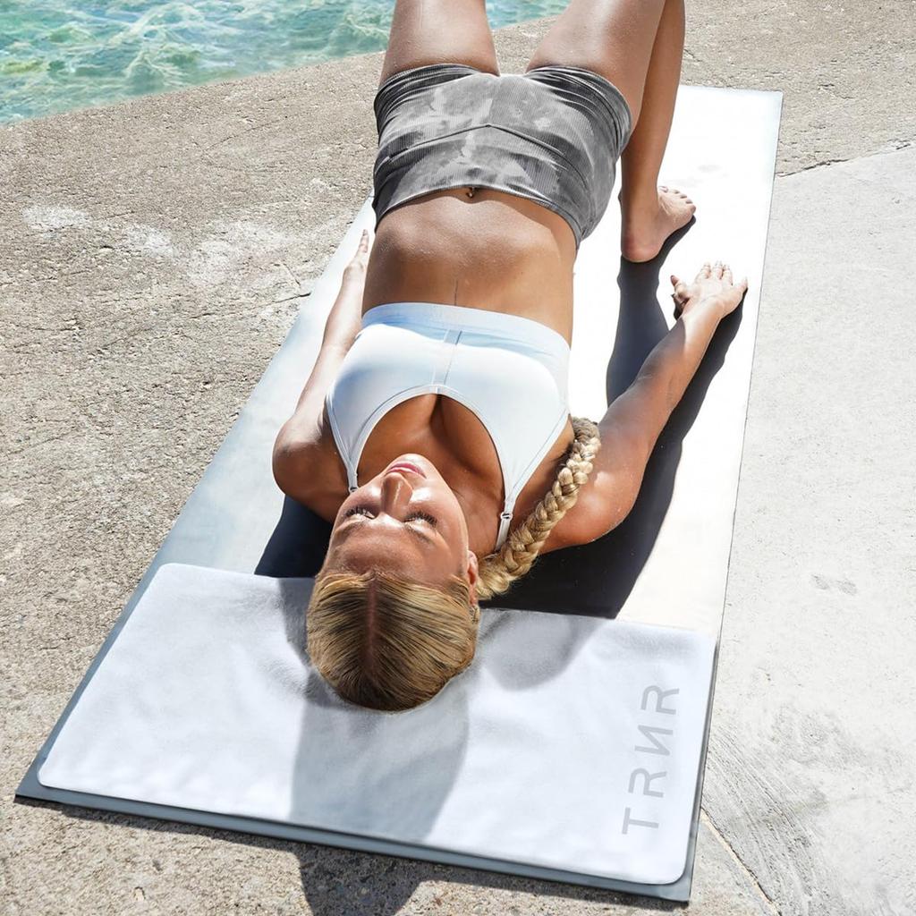 [TRNR] Trainer Yoga Towel, Microfiber, Non-Slip, Hot Yoga, Solid Color, Hand Towel, Pilates / Gray