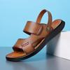 2025 Men's Genuine Leather Sandals: Beach & Casual Non-Slip Soft Sole Dual-Use Summer Shoes