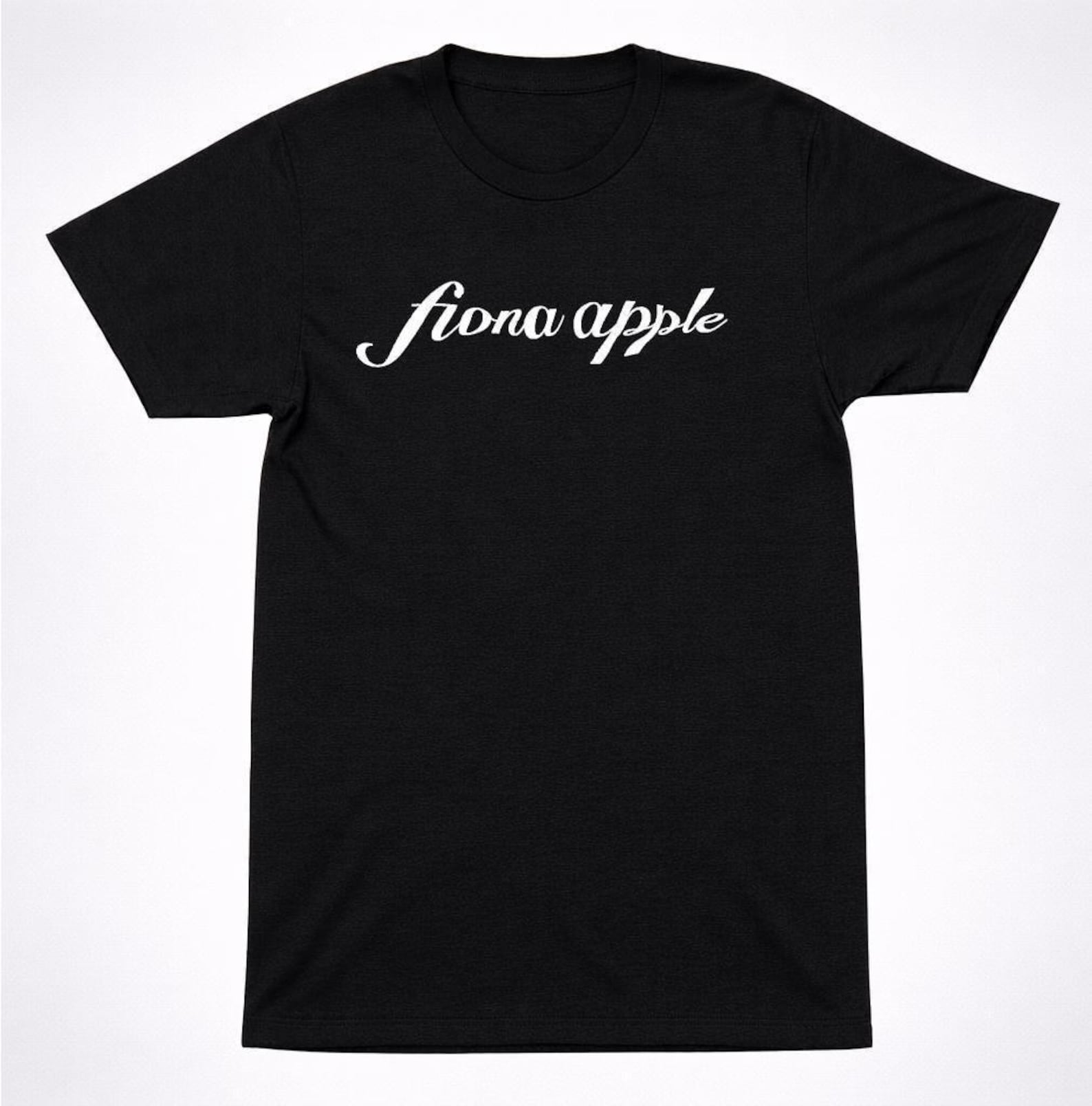 Fiona Apple Shirt: Classic Script Logo, Black Indie Tee S