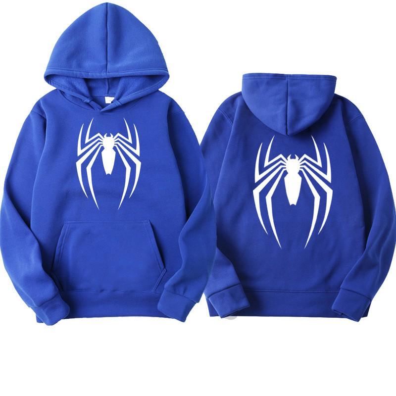 Mens Oversized Streetwear Hoodie With Spider Print - Soft Cotton Blend Loose Fit Casual Sweatshirt