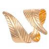 Gold Leaf Open Bracelet Ring & Earring Necklace Set - Women's Fashion Trend
