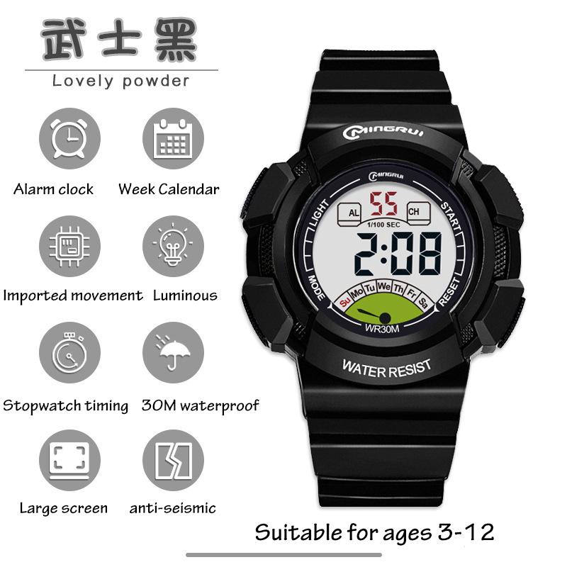 high quality Children's Boys' Sports Electric watch 30M Waterproof LED Alarm Clock Student Kids Girls' Pink Fashion Cute Watches