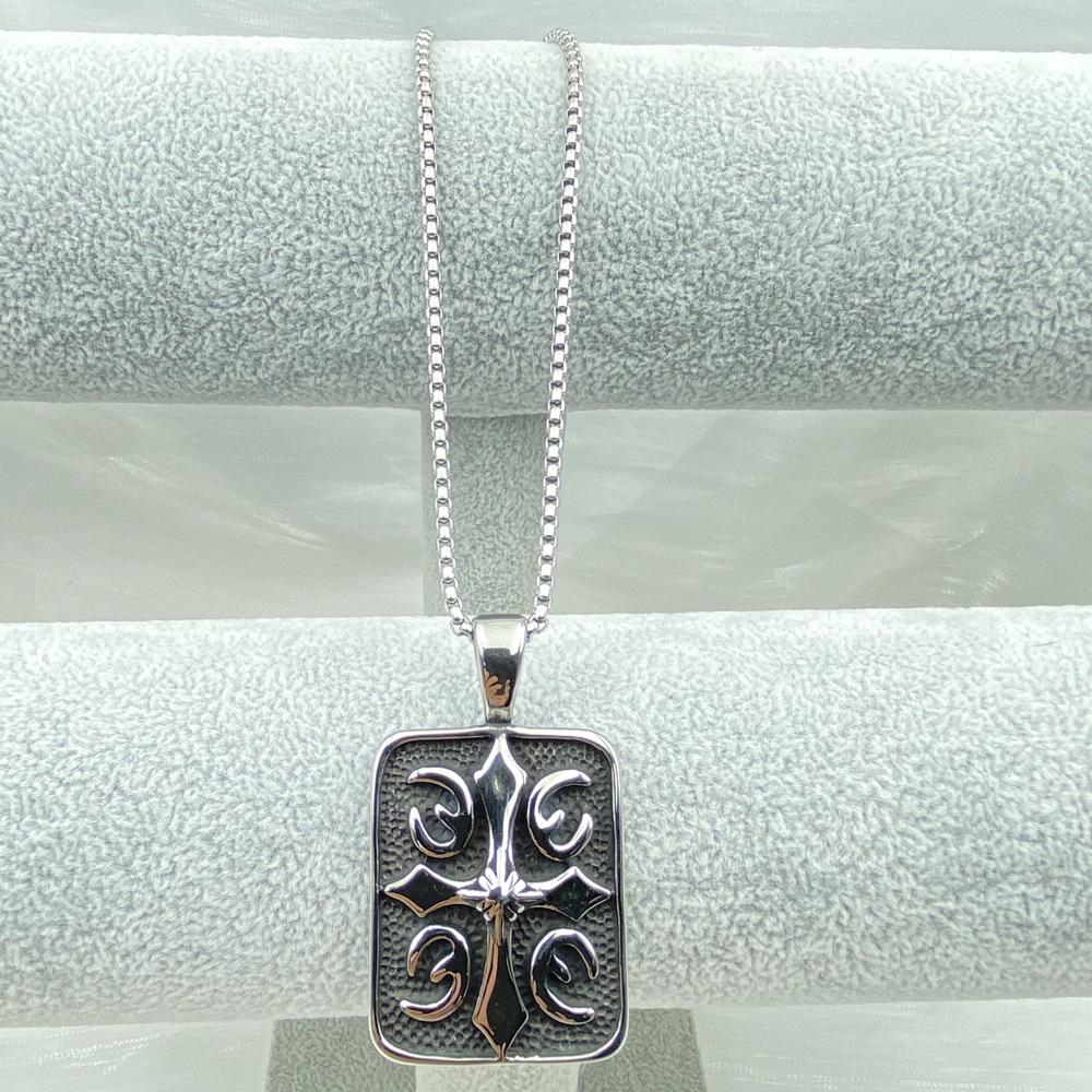 Cross Long Necklace Pendant, Neutral Pendant, Retro Hip Hop Punk Style