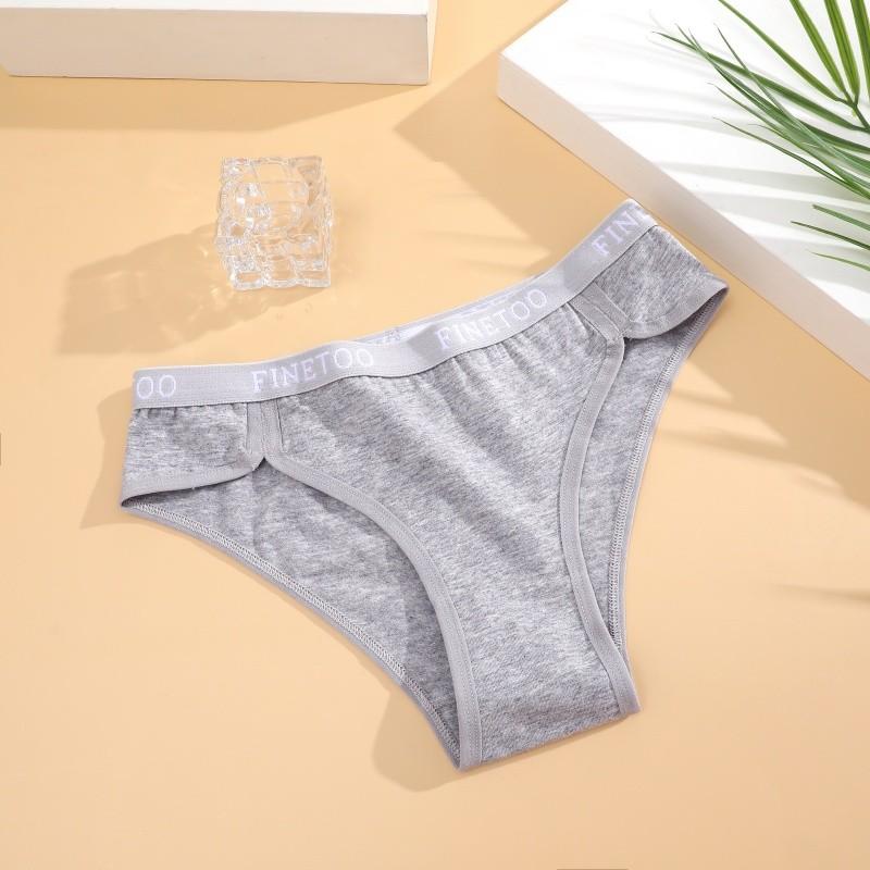 

Женские трусики FINETOO из чистого хлопка, полностью закрывающие трусы, мягкие и дышащие, однотонные трусы, сексуальное нижнее белье со средней посадкой L серый
