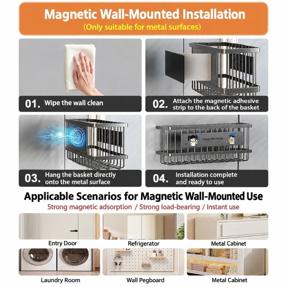Metal Fridge Storage Box Household Refrigerator Shelf Durable Storage Rack