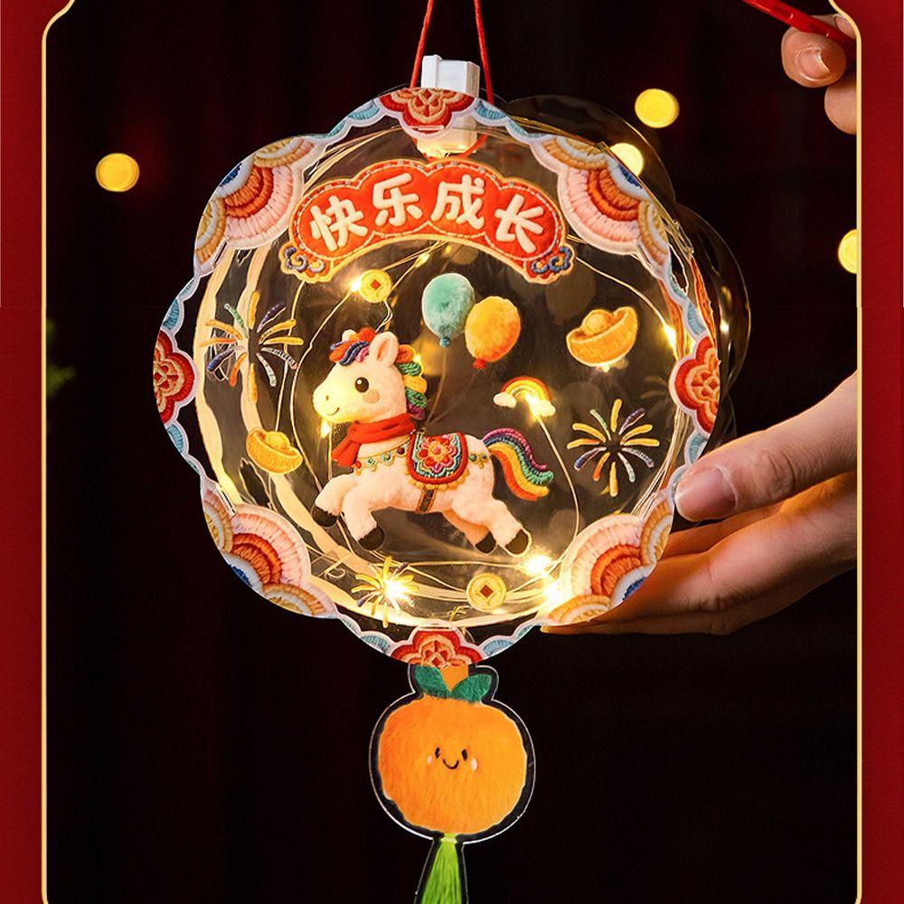 Lampion na Chiński Nowy Rok 5D DIY Ręczny Lampion Koń Starożytny Przezroczysty Lampion Koń Impreza