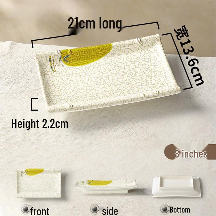 Melamine Rectangular Porcelain-Style Plate for Hot Pot & Side Dishes
