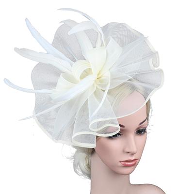 Hair Band Hat Headwear Church Feather Headpieces Clip Fascinators Hat Wedding Party Cap For Women Bandeau Cheveux Femme