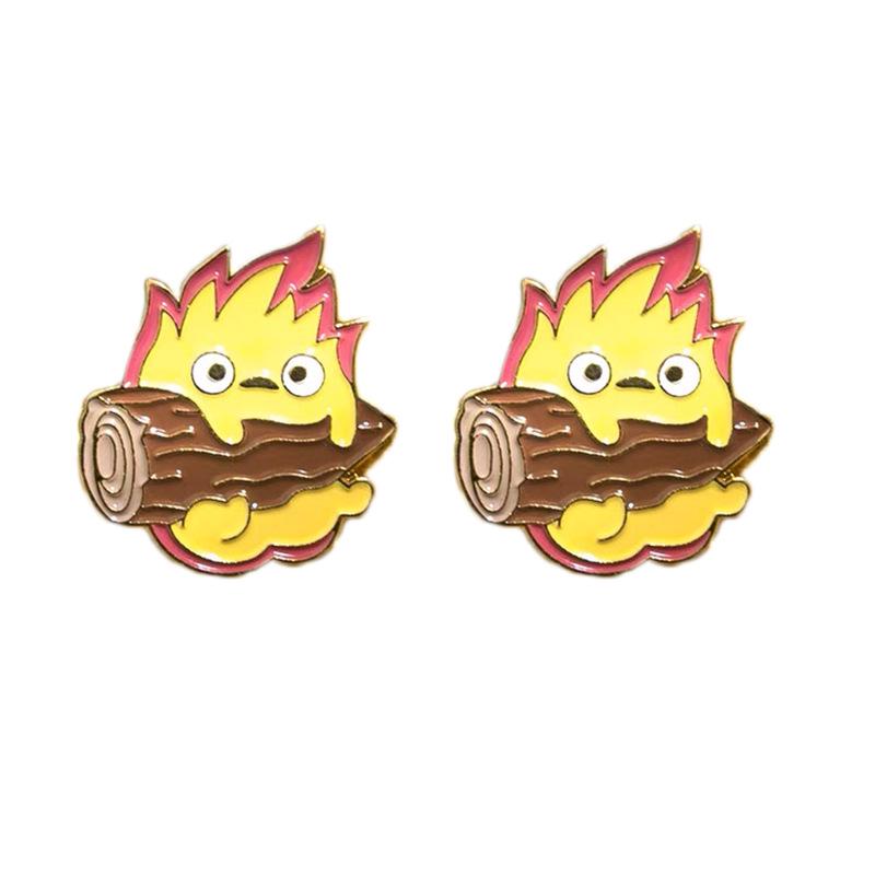 Anime Cartoon Flame Brooch - Cute, Versatile, and Funny Accessory for Students