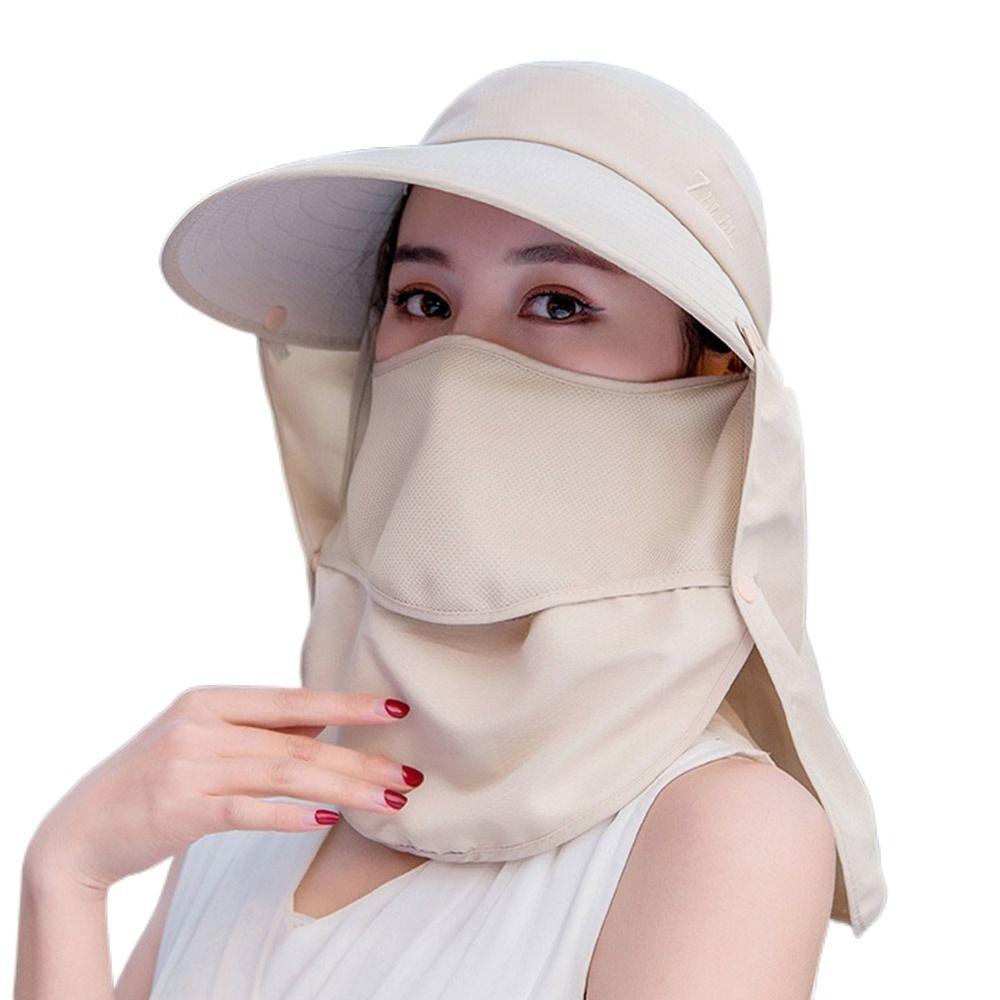 Women Breathable Detachable UV Protection Beach Cap Shade Hat Sunshade Sun Hat Fisherman Cap