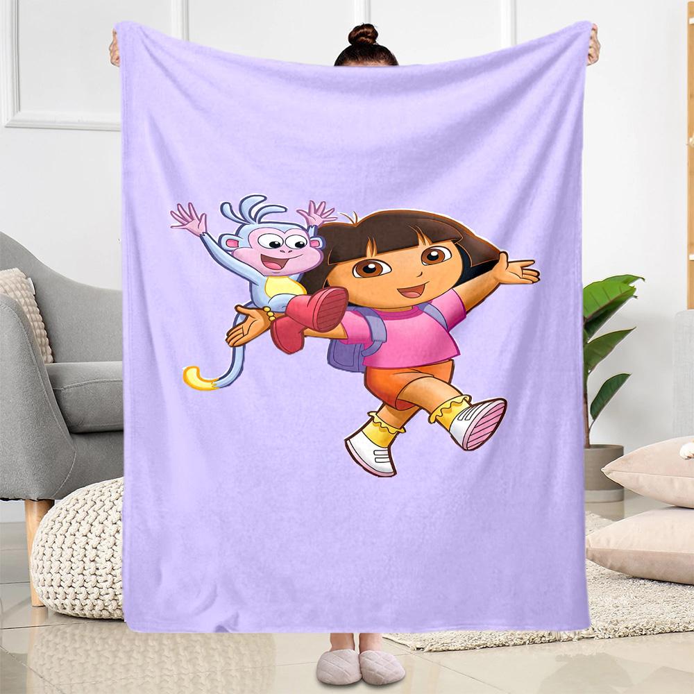 Dora Explorer Blanket Soft Warm Cozy Great for Sofa Couch Bedding Four Seasons Universal Digital Print Ideal Gift for Friends Family Couples Picnic