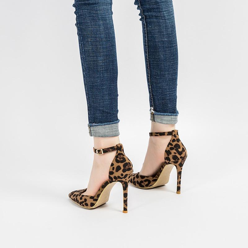 Sexy Leopard Women Shoes High Heels 6-10Cm Elegant Office Pumps Shoes Women Animal Print Pointed Toe Luxury Singles Shoesjn7