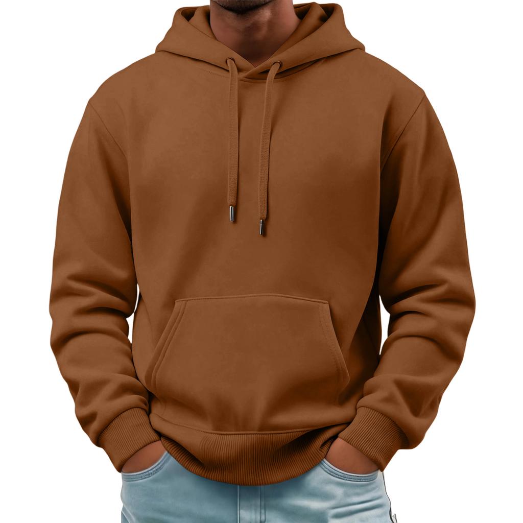 Men's Basic Long Sleeve Hoodie with Pocket