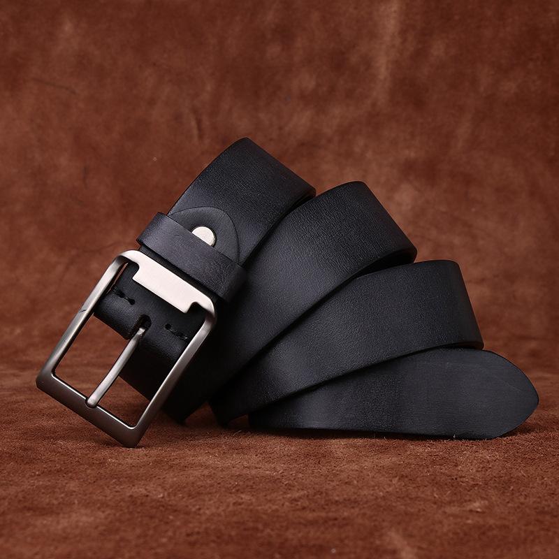 Retro Matte Old Versatile Men'S Belt Genuine Leather First Layer Cowhide Belt Men'S Casual Jeans Belt Men'S