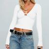Women's Casual Fashion Sleeveless Bow Decorated Hollow Round Neck Slim Fit Vest Top