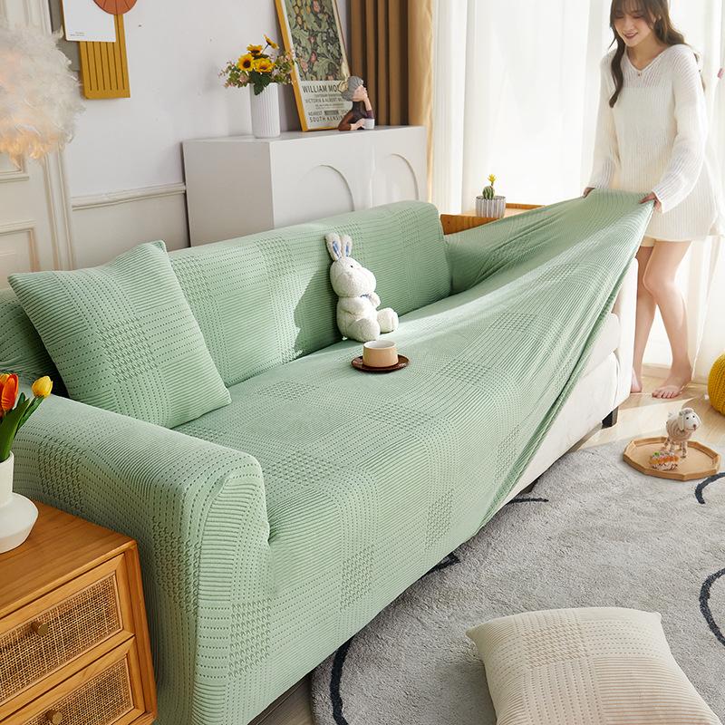 

Новый толстый чехол для дивана на весь корпус, однотонный жаккардовый флисовый чехол для ленивого пылезащитного L-образного универсального наложницы 90-140cm