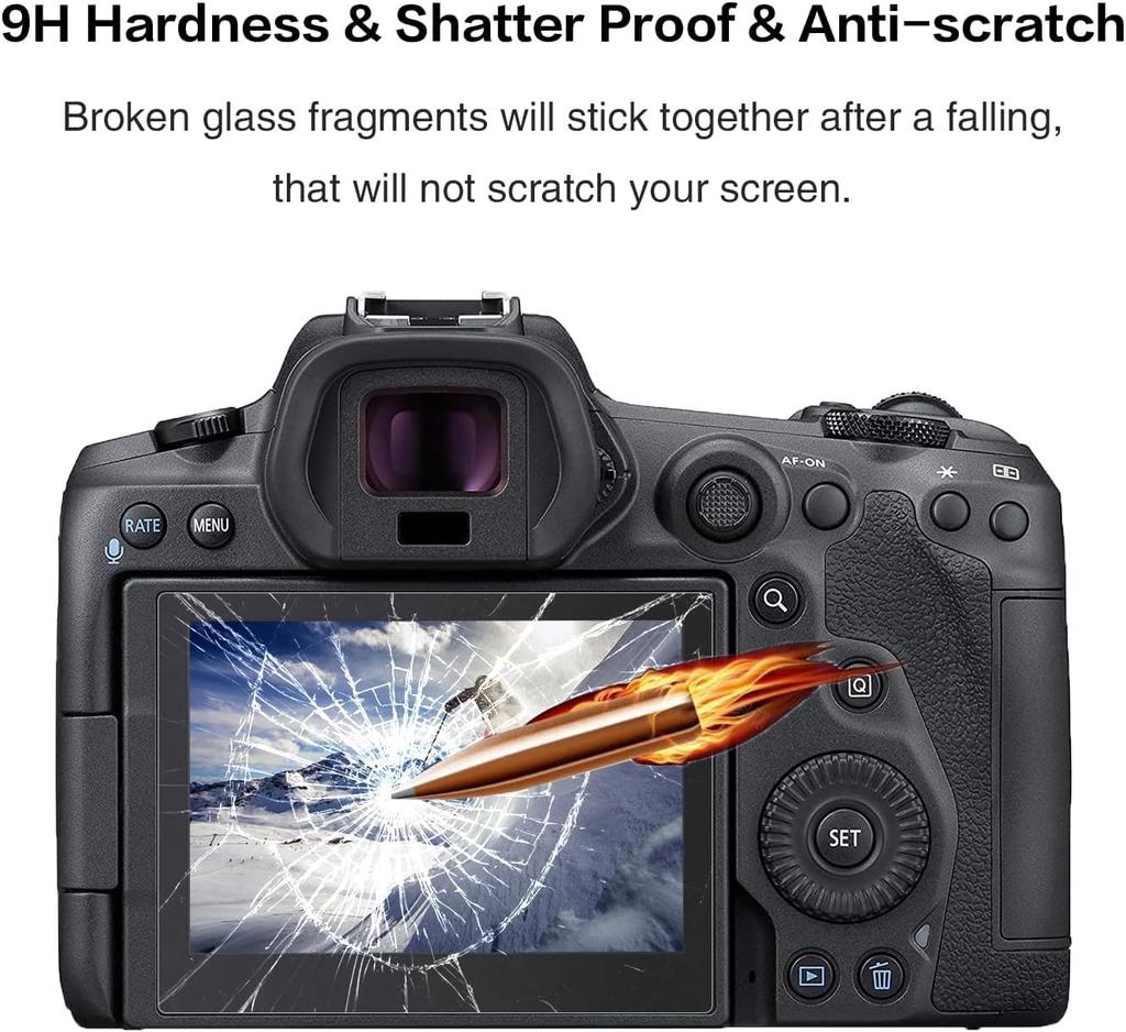 Rieibi Canon EOS RP Screen Tempered Glass Screen Protector for Canon EOS 9H Impact Fingerprint High Hardness [3-Pack] Protector, 0.25mm Thin, RP,