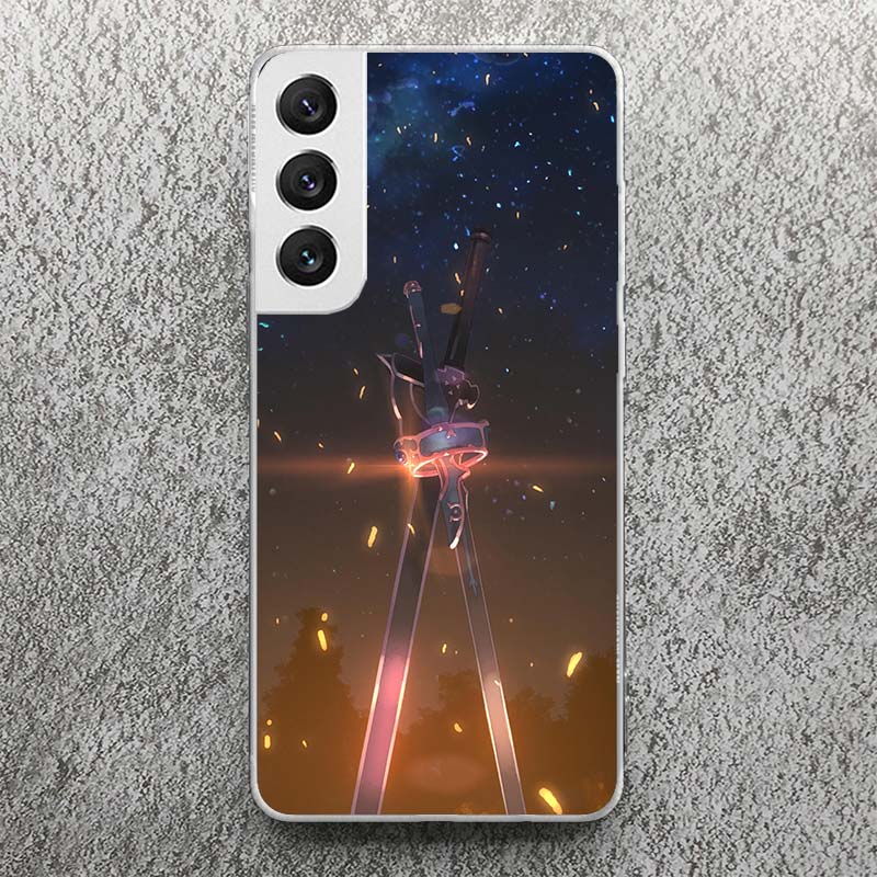 Sword Art Online Anime Print Soft Case for Samsung Galaxy S25 S24 S23 S22 Ultra S21 Plus S20 FE Phone Shell S10 + Pattern Cover